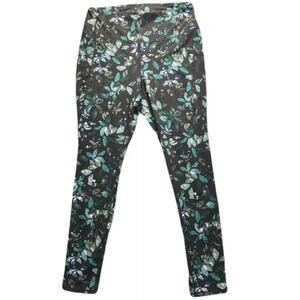 J.Jill Sz XL Fit Performance Leggings Yoga‎ Pants Black Foliage Print Activewear
